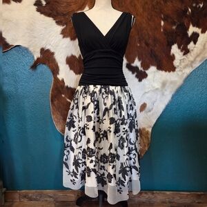 SL Fashions Black and White A-Line Skirt